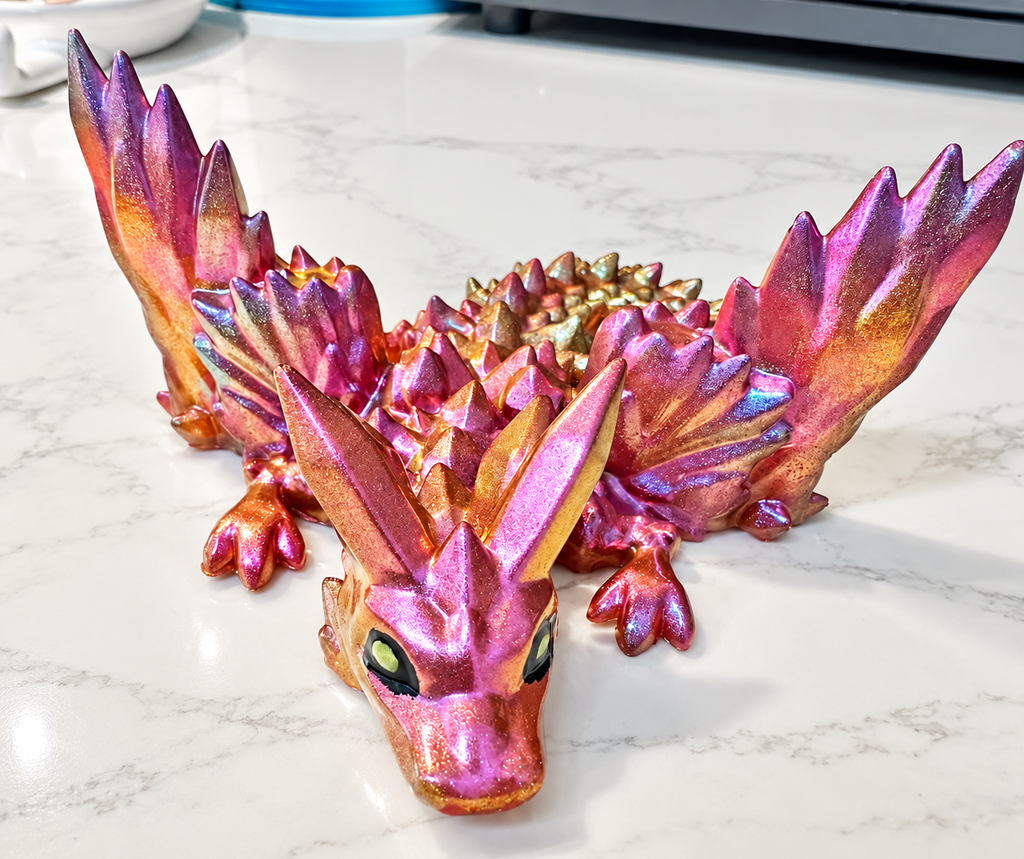 Sunset Ember Dragon — Handmade Resin Figurine