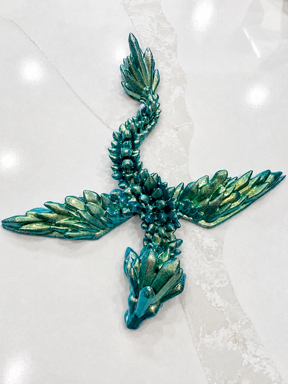 🐉 Teal & Emerald Resin Dragon