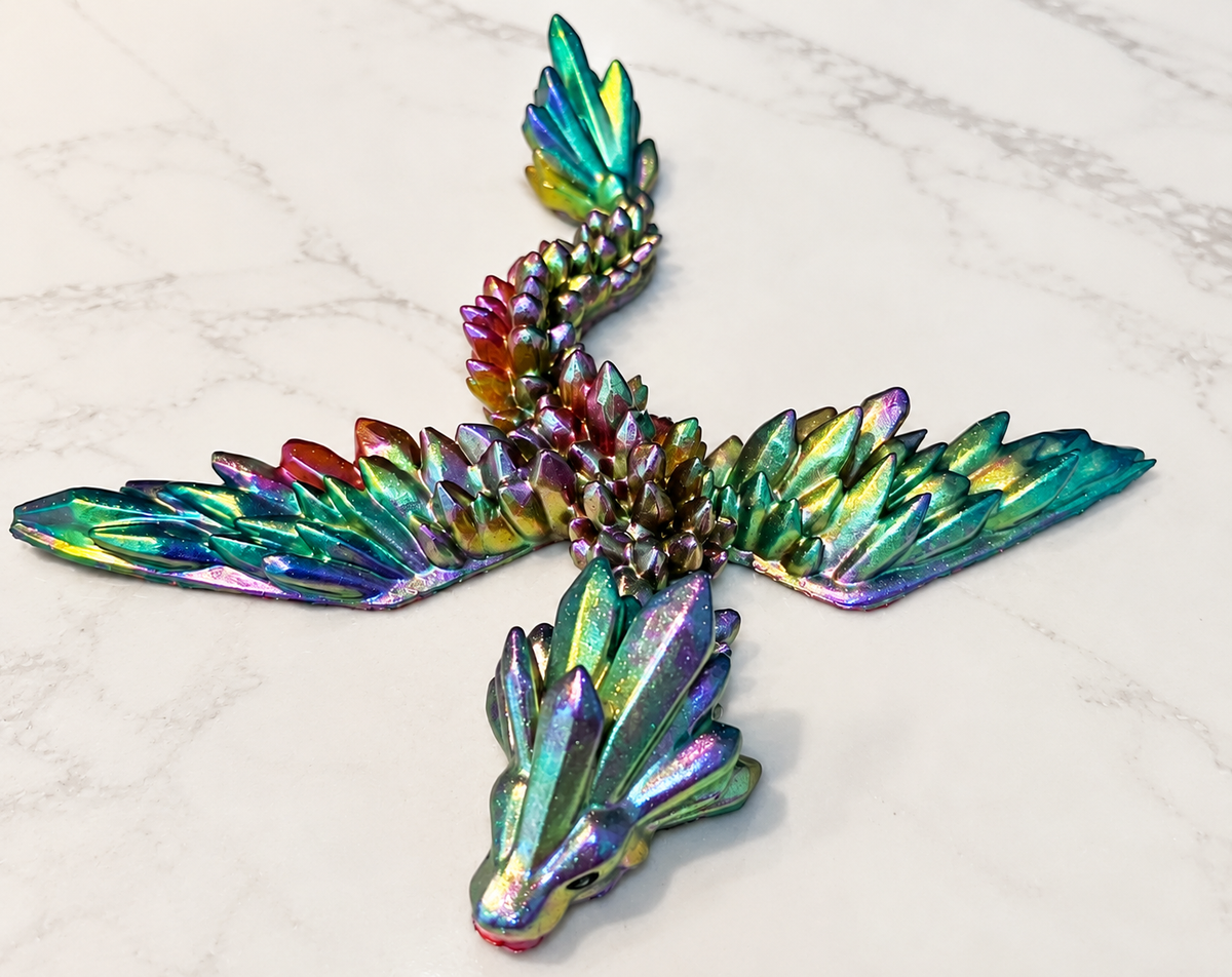 Mystical Blue & Teal Dragon — Handmade Resin Figurine