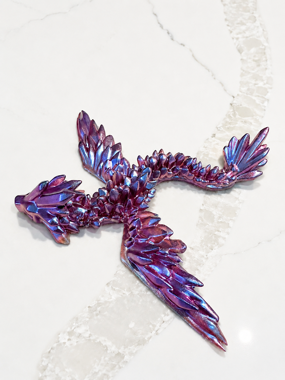 Teal & Plum Resin Dragons
