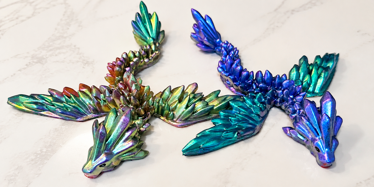 Mystical Blue & Teal Dragon — Handmade Resin Figurine