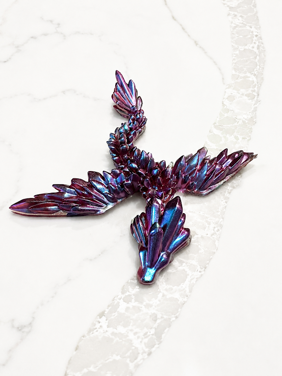 Teal & Plum Resin Dragons