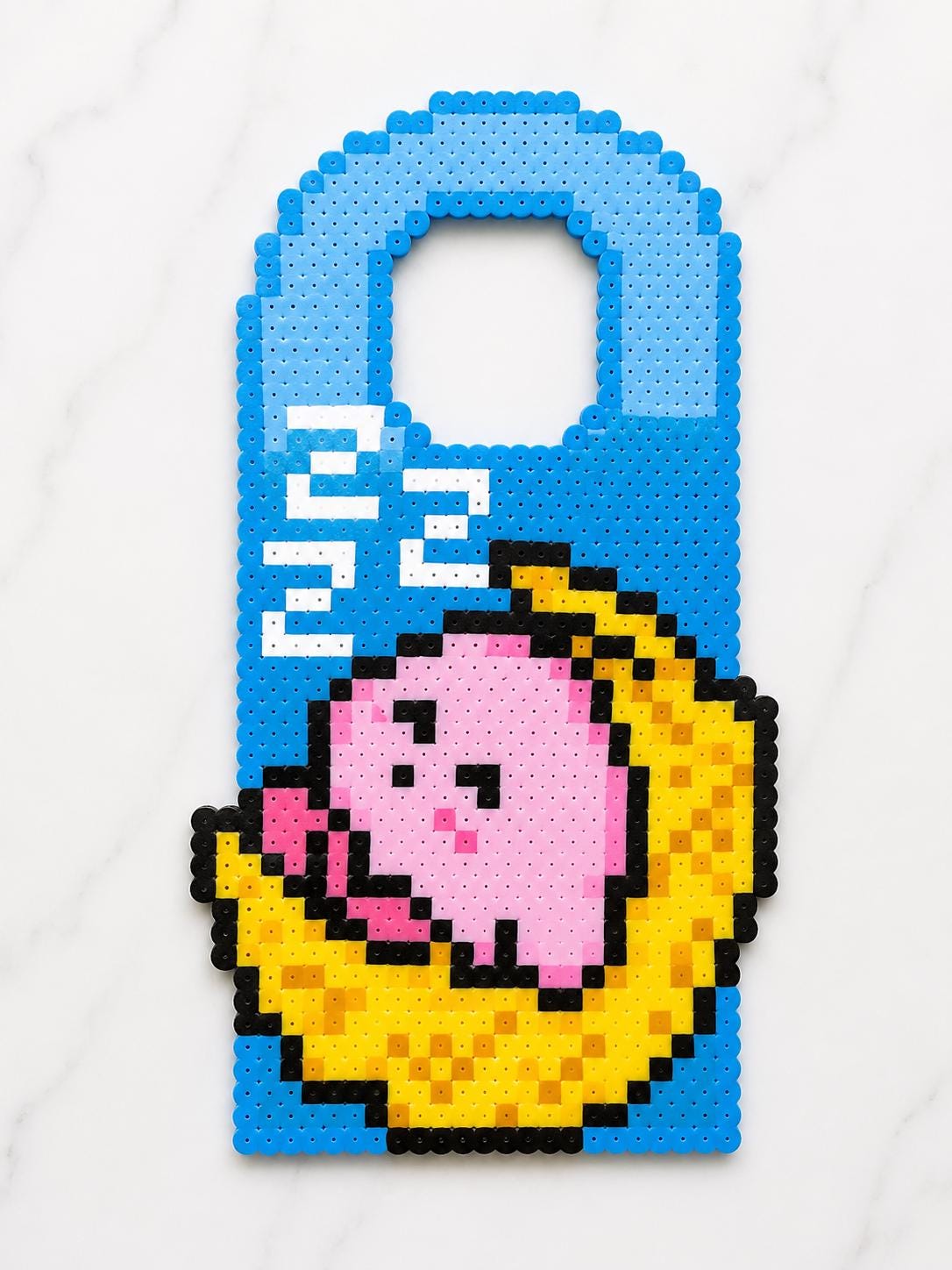 Kirby-Inspired Perler Bead Door Hanger