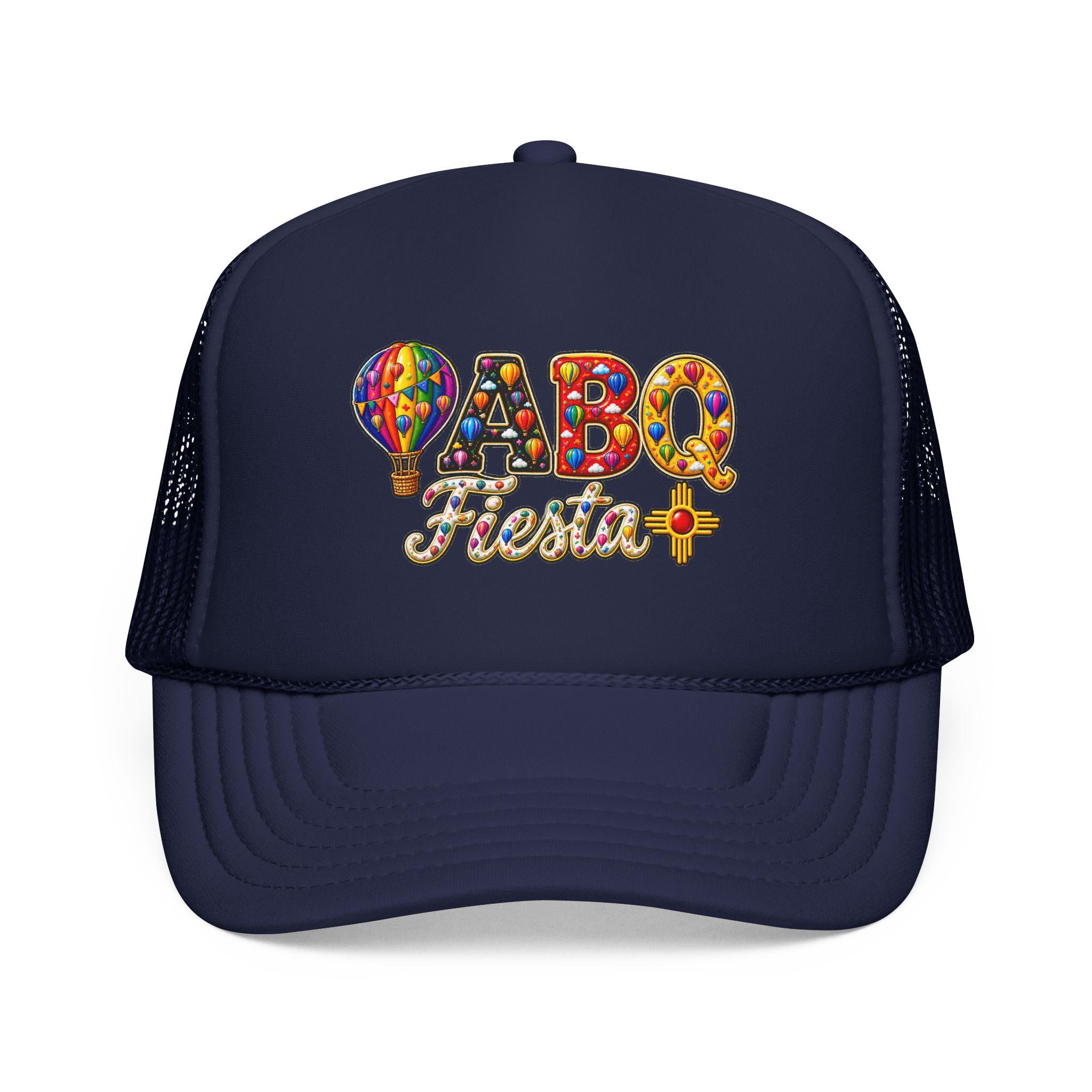 ABQ Fiesta Foam Trucker Hat | Albuquerque Balloon Festival design