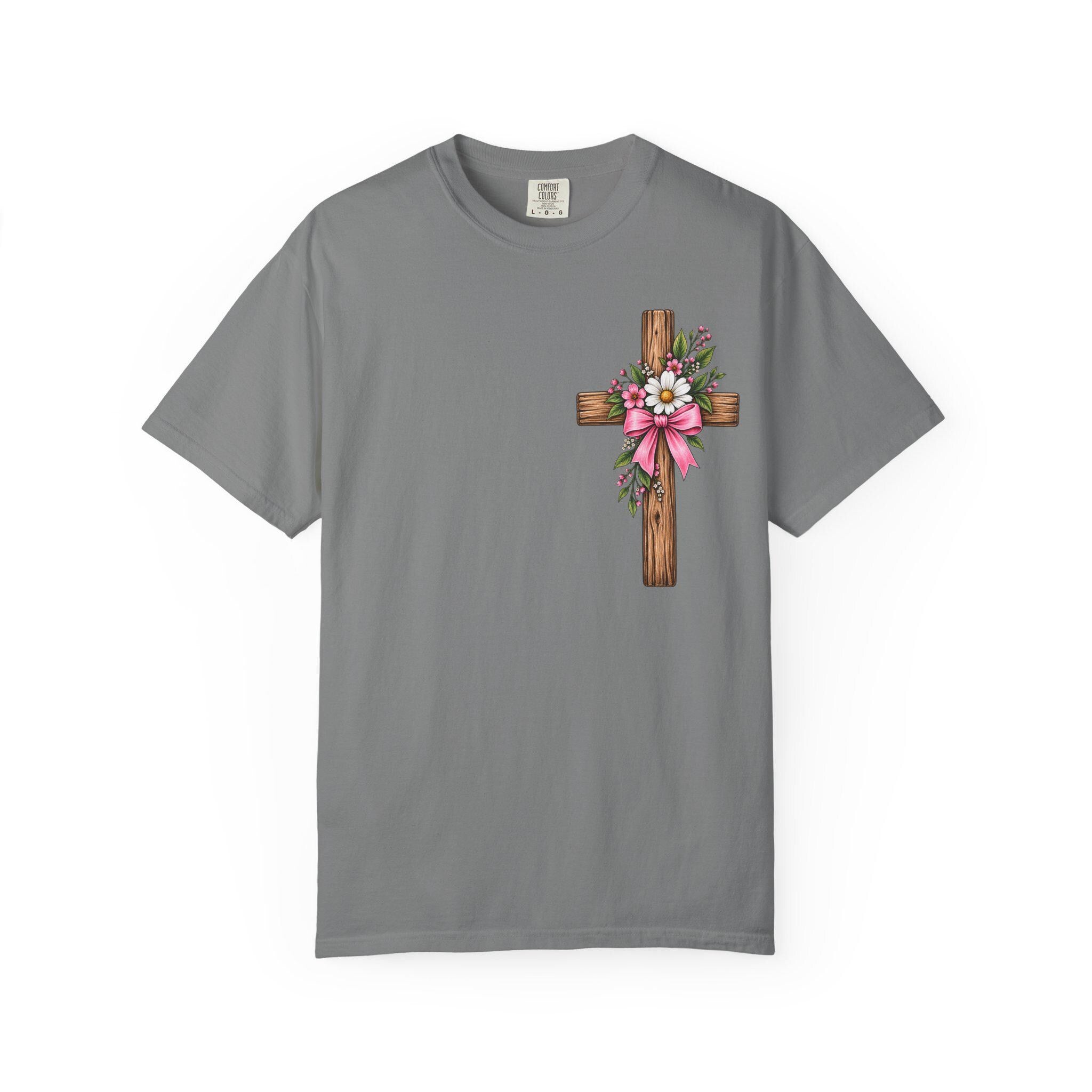 Loving God Everyday Cross and Bible T-Shirt | Floral Christian Faith Shirt