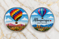 Handmade New Mexico Hot Air Balloon Resin Coaster