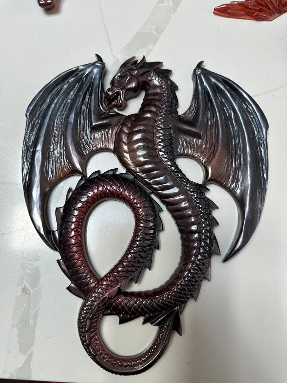 Handmade Dragon Gift Box Bundle – Red & Black Fantasy Dragon Walland Desk Art