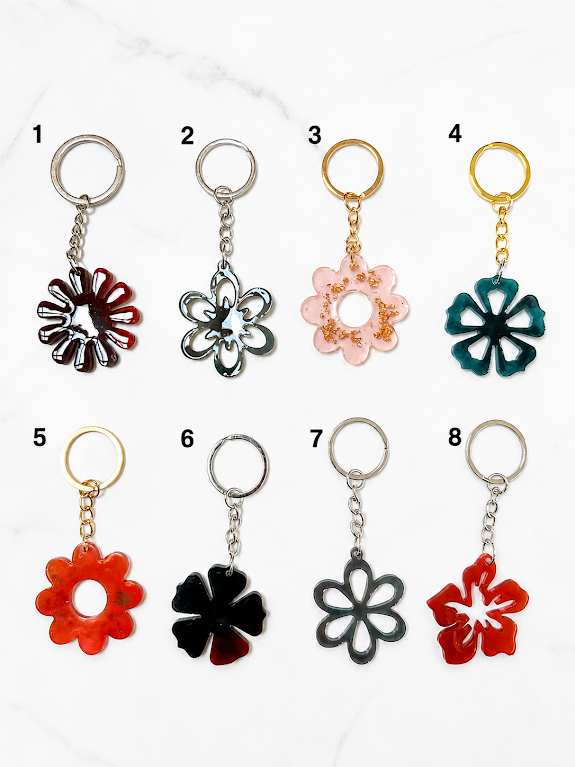 Flower Keychains – Colorful Handmade, 8 Designs