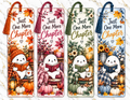 🍂📚 Cozy Fall Reading Ghosts – Handmade Bookmark – Set of 4