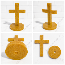 Gold Glitter Handmade Resin Cross