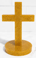 Gold Glitter Handmade Resin Cross