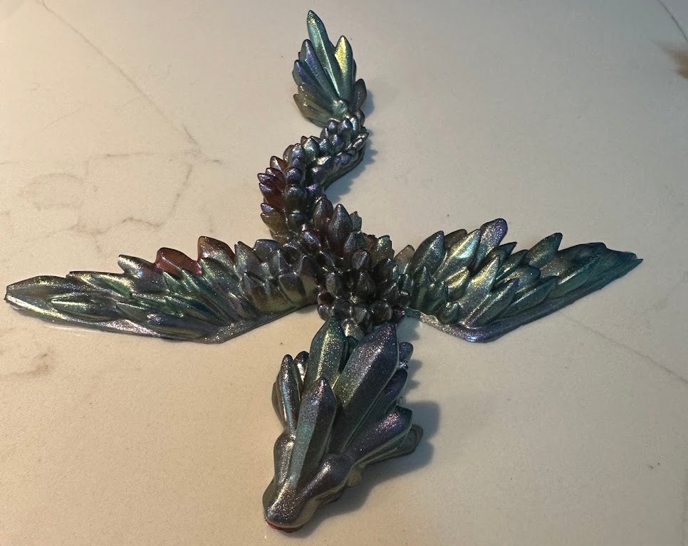 Mystical Blue & Teal Dragon — Handmade Resin Figurine