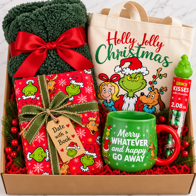 🎄💚 The Grinch Cozy Christmas Book Box – Date with a Book Gift Bundle