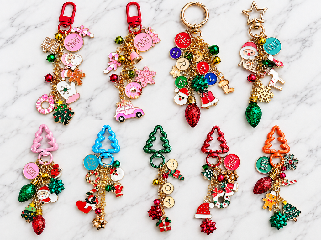 🎄✨ Handmade Christmas Charm Keychains/Bagchains – Festive Holiday Keychains