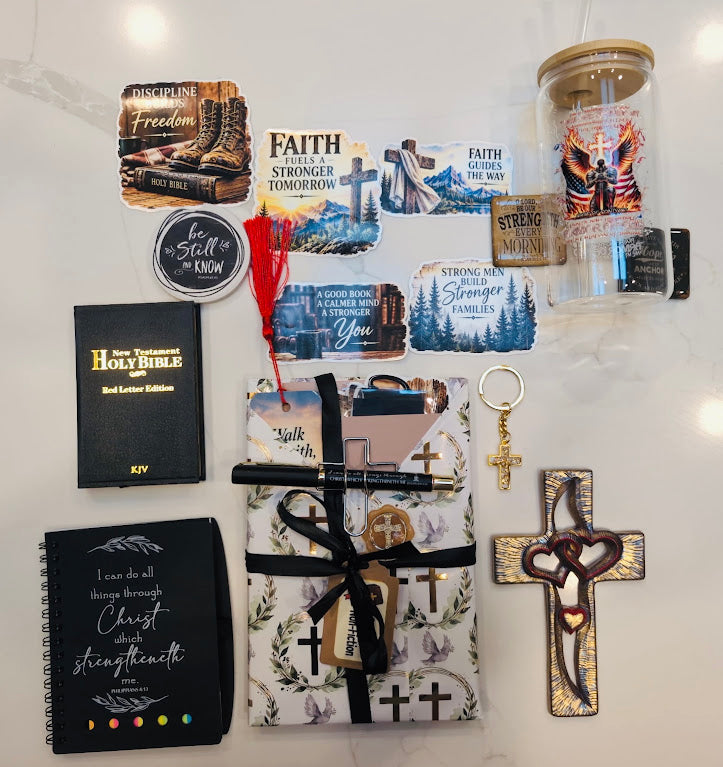 Gift Box for Men - Christian Faith & Inspirational - HANDMADE Resin Wall Cross
