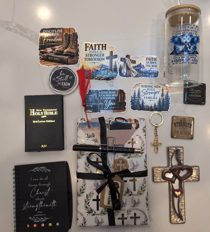 Gift Box for Men - Christian Faith & Inspirational - HANDMADE Resin Wall Cross