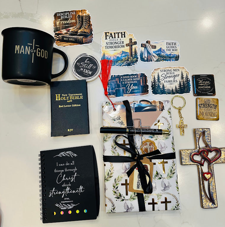 Gift Box for Men - Christian Faith & Inspirational - HANDMADE Resin Wall Cross