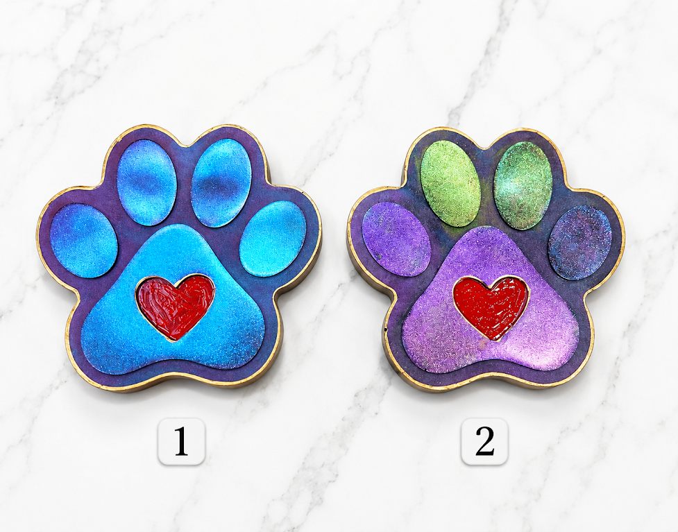 🐾❤️ Handmade Resin Paw Print Paperweight