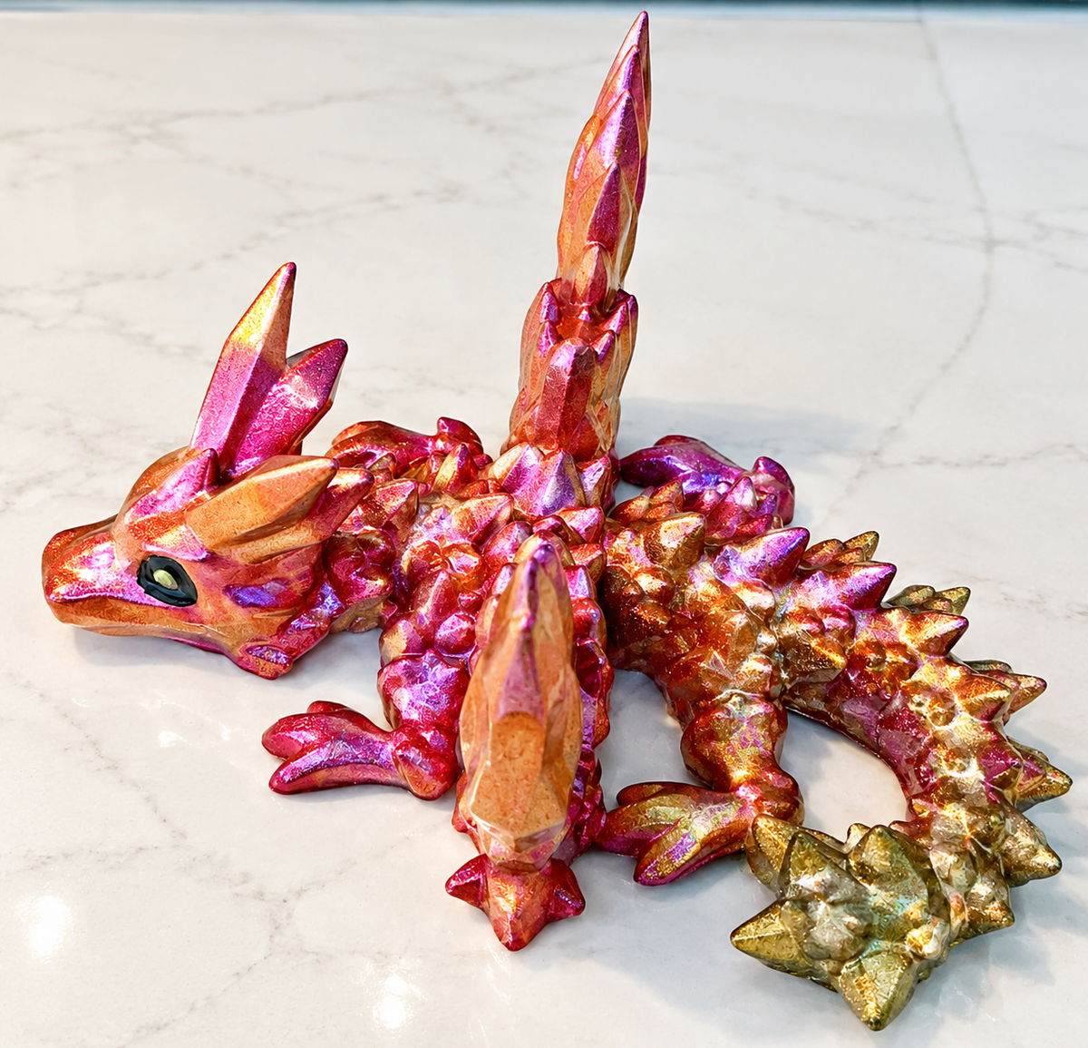Sunset Ember Dragon — Handmade Resin Figurine